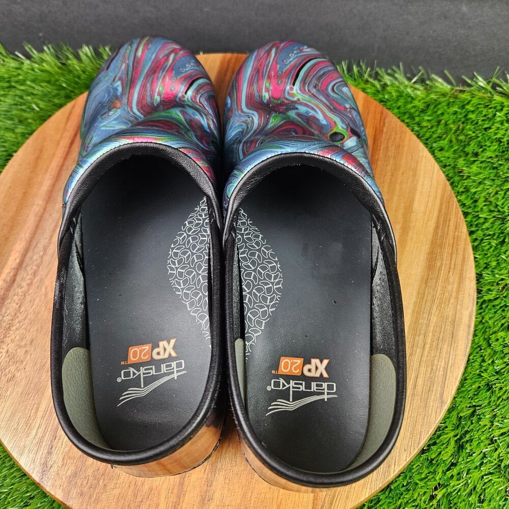 Dansko Women's XP 2.0 Marble Swirl Patent Leather Nurse Clogs Women's 39/US 8.5 - Picture 7 of 12